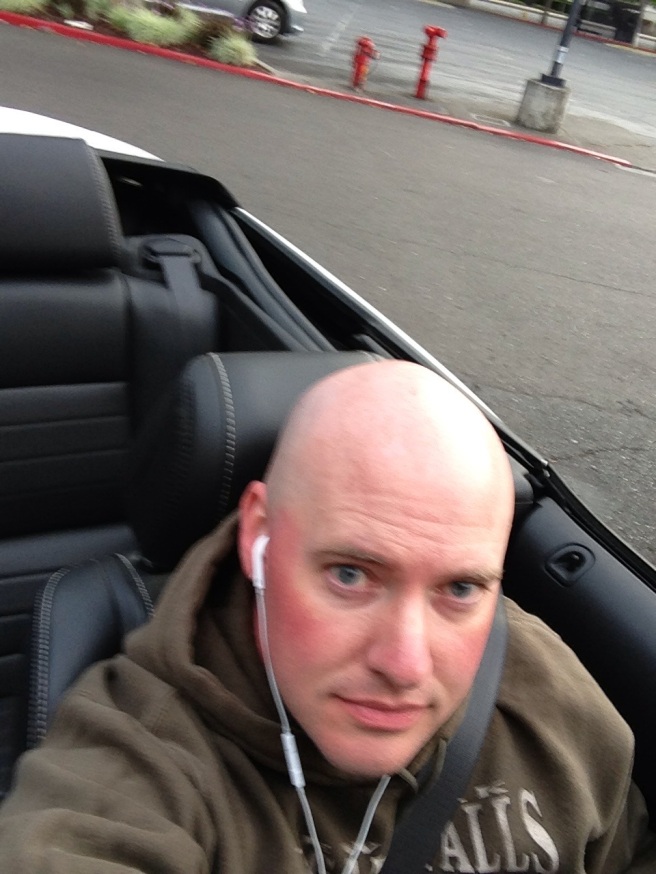 Driving the rented Mustang with the top down on the first available opportunity.  It was about 60 degrees, but I didn't care!